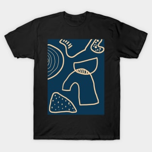 blue abstract print T-Shirt